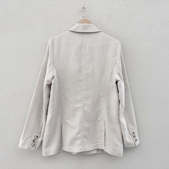 Peruvian Connection Belda Blazer Jacket Lyocell Linen Cream Classic Western 12 - Picture 5 of 13